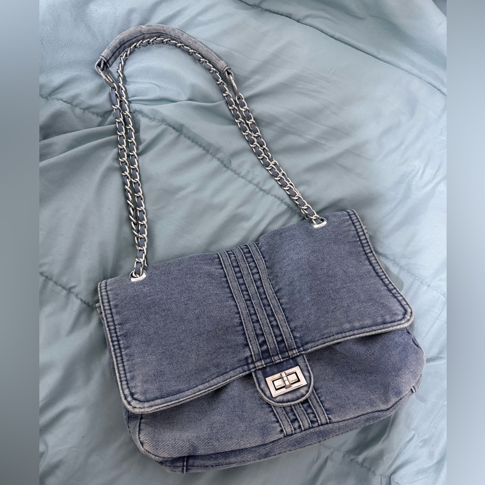 Stylish Denim Chain Strap Bag
